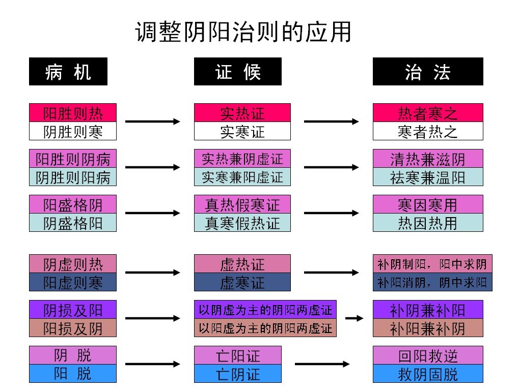 调整阴阳治则的应用
